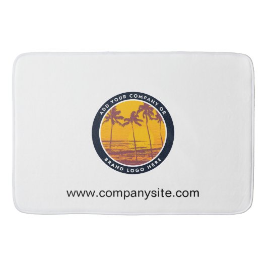 Creëer Uw aangepaste bedrijfs-Logo en websitenaam Badmat (Voorkant)