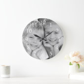 Creëer Uw aangepaste foto Modern Elegant Grote Klok (Huis)