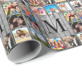 Creëer Uw aangepaste fotocollage Rustic Farmhouse Cadeaupapier (Rol Hoek)