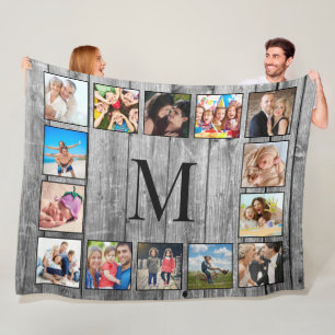 Creëer Uw aangepaste fotocollage Rustic Farmhouse Fleece Deken