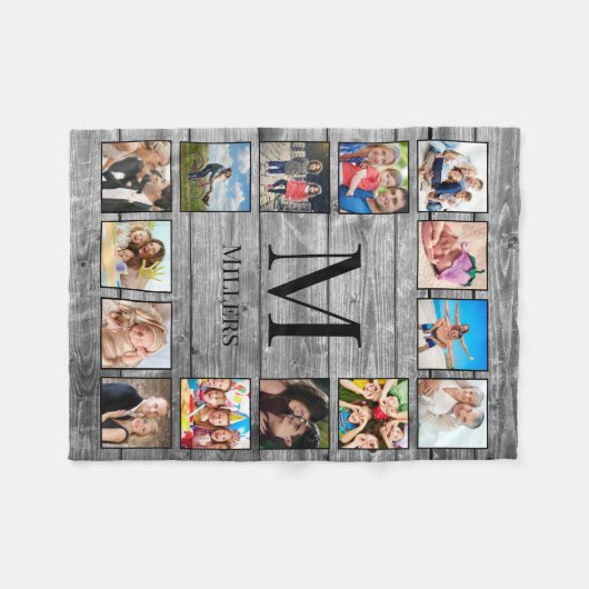 Creëer Uw aangepaste fotocollage Rustic Farmhouse Fleece Deken (Voorkant (Horizontaal))