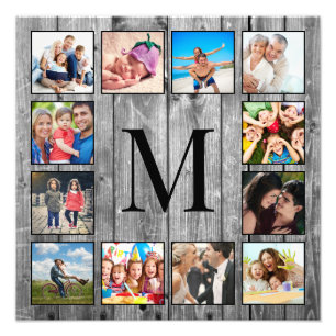 Creëer Uw aangepaste fotocollage Rustic Farmhouse Foto Afdruk