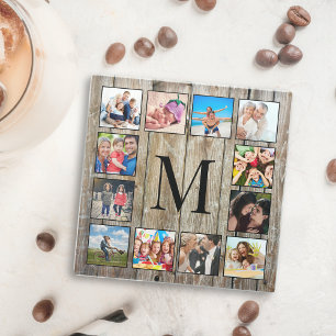 Creëer Uw aangepaste fotocollage Rustic Farmhouse Glazen Onderzetter