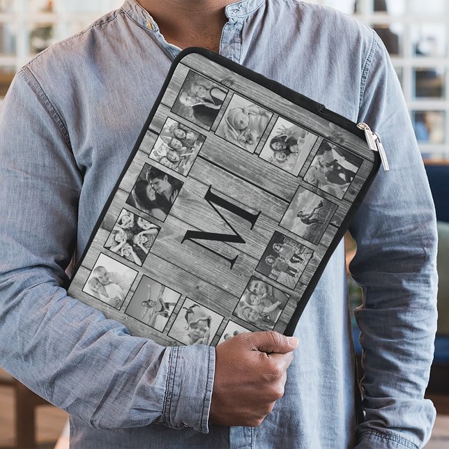 Creëer Uw aangepaste fotocollage Rustic Farmhouse Laptop Sleeve (Creator heeft geüpload)