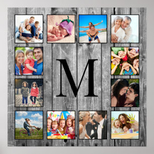 Creëer Uw aangepaste fotocollage Rustic Farmhouse Poster
