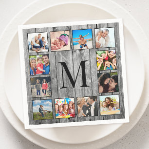 Creëer Uw aangepaste fotocollage Rustic Farmhouse Servet