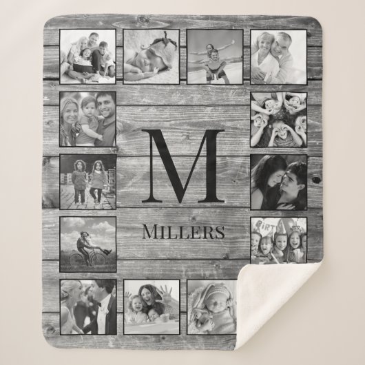 Creëer Uw aangepaste fotocollage Rustic Farmhouse Sherpa Deken (Voorkant)