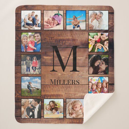 Creëer Uw aangepaste fotocollage Rustic Farmhouse Sherpa Deken (Voorkant)