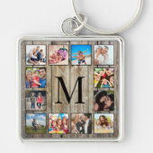 Creëer Uw aangepaste fotocollage Rustic Farmhouse Sleutelhanger (Voorkant)