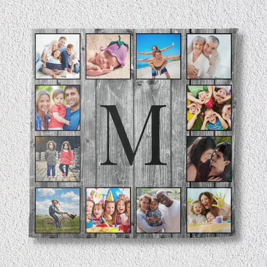 Creëer Uw aangepaste fotocollage Rustic Farmhouse Wandkleed