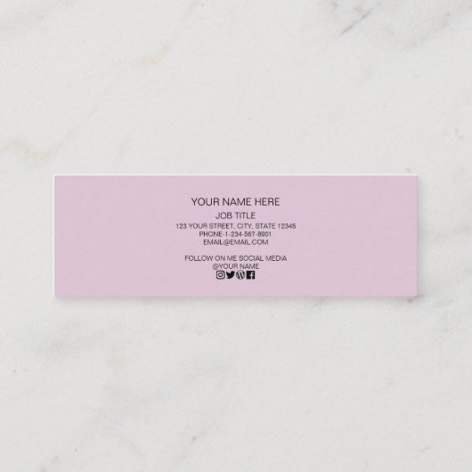 Creëer uw aangepaste Logo oorbel Mini Visitekaartje (Achterkant)