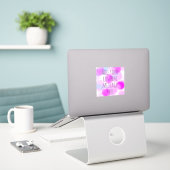 Creëer Uw aangepaste offerte op leuke achtergrond Sticker (Laptop op bureau)
