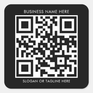 Creëer Uw aangepaste QR-code met bedrijfsnaam Vierkante Sticker