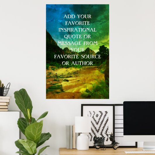 Creëer uw citaat met Landschapsachtergrond Poster (Thuiskantoor)