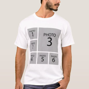 Creëer uw collage Aangepaste sjabloon 6 FOTO T-shirt