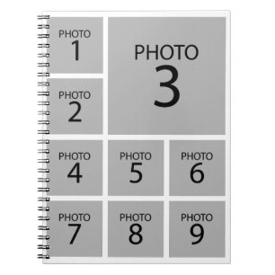Creëer uw collage Aangepaste sjabloon 9 FOTO Notitieboek