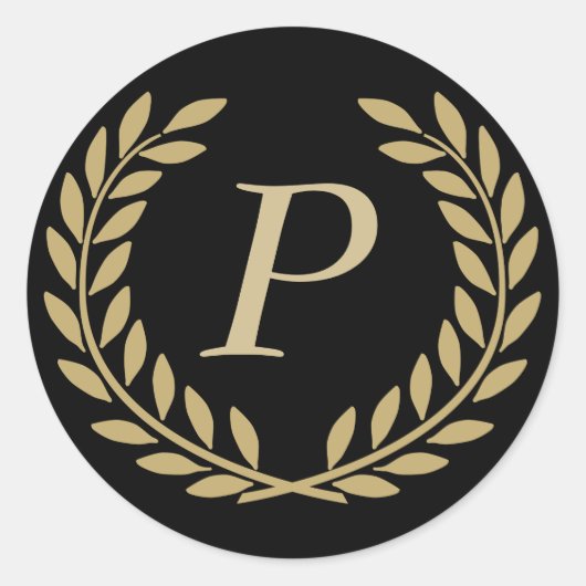 Creëer Uw decoratieve monogram Ronde Sticker (Voorkant)