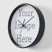 Wandklok, 25,4 cm Rond Zwart Houten Frame (Hoek)