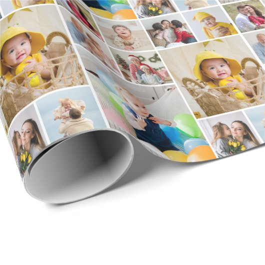 Creëer Uw eigen 10 fotocollage Cadeaupapier (Rol Hoek)