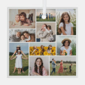 Creëer Uw eigen 10 fotocollage Glas Ornament (Achterkant)