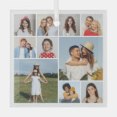 Creëer Uw eigen 10 fotocollage Glas Ornament (Voorkant)