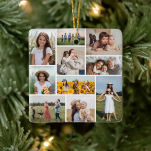 Creëer Uw eigen 10 fotocollage Keramisch Ornament
