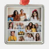 Creëer Uw eigen 10 fotocollage Metalen Ornament (Voorkant)