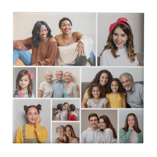 Creëer Uw eigen 10 fotocollage Tegeltje (Voorkant)