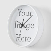 Wandklok, 25,4 cm Rond Wit Houten Frame (Hoek)