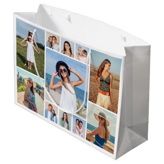 Creëer Uw eigen 11-fotocollage Groot Cadeauzakje (Achterkant Gekanteld)