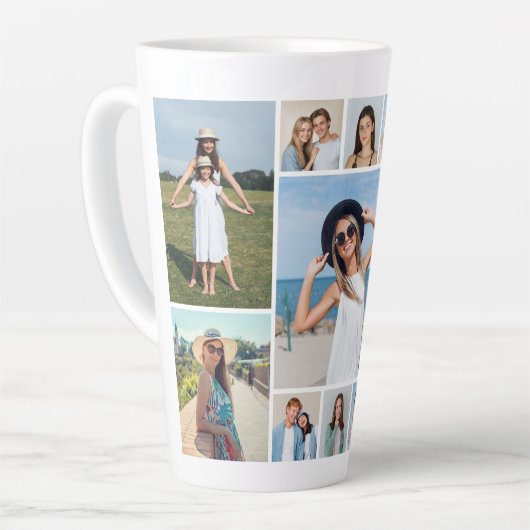 Creëer Uw eigen 11-fotocollage Latte Mok (Linkerhoek)