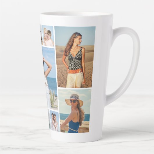Creëer Uw eigen 11-fotocollage Latte Mok (Rechts)