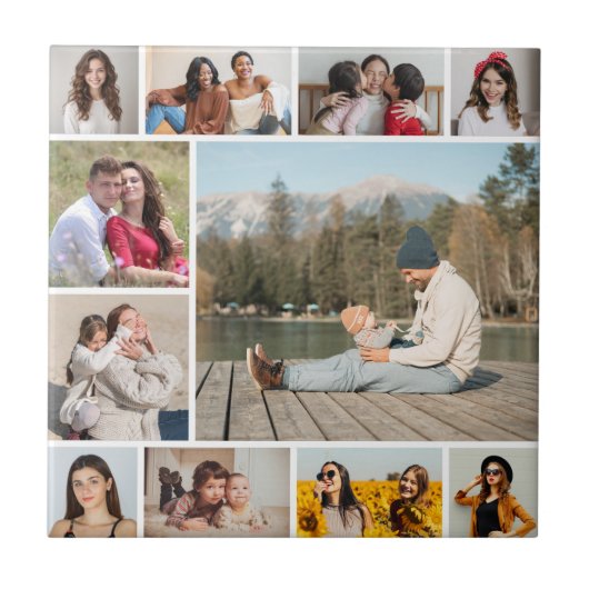 Creëer Uw eigen 11-fotocollage Tegeltje (Voorkant)