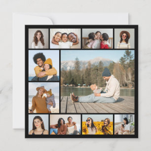 Creëer Uw eigen 11 Photo Collage Flat Card