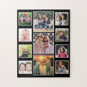Creëer Uw eigen 11-serie Foto Collage Black Legpuzzel