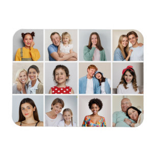 Creëer uw eigen 12 foto collage magneet