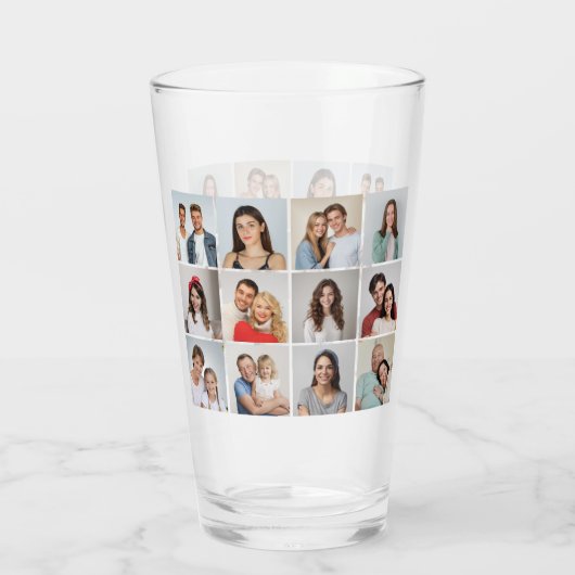 Creëer Uw eigen 12 fotocollage Glas (Achterkant)