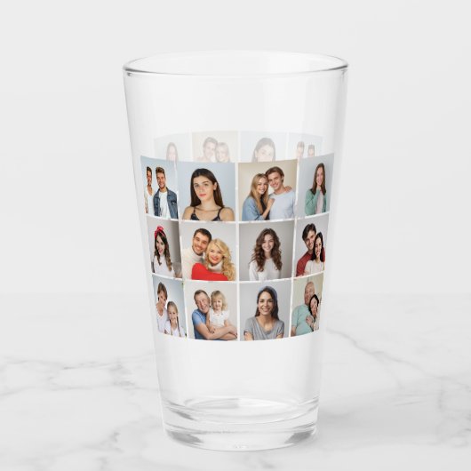 Creëer Uw eigen 12 fotocollage Glas (Voorkant)
