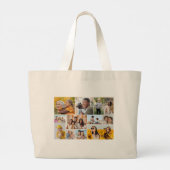 Creëer Uw eigen 12 fotocollage Grote Tote Bag (Achterkant)