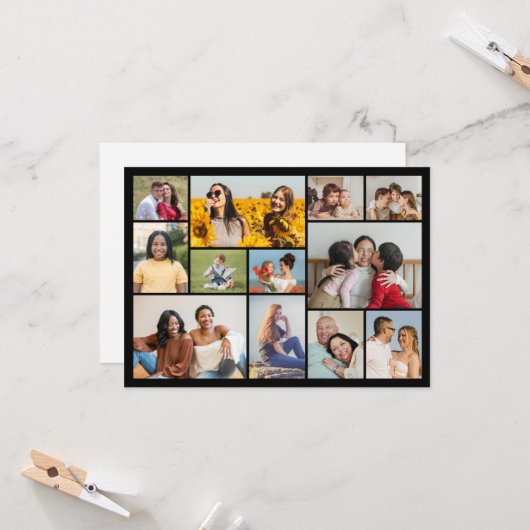 Creëer Uw eigen 12 fotocollage Kaart (Voorkant / Achterkant in situ)