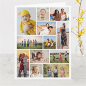 Creëer Uw eigen 12 fotocollage Kaart (Gele Bloem)