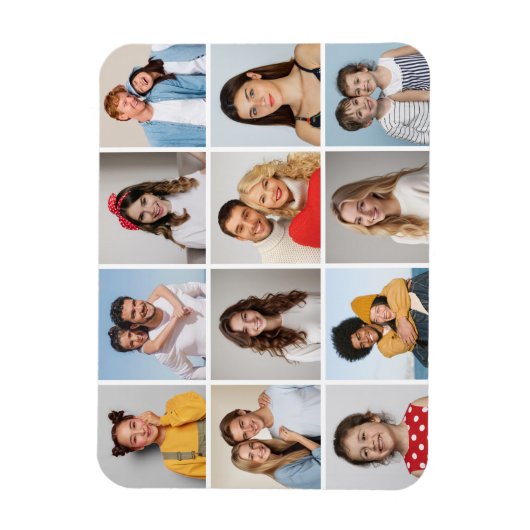 Creëer Uw eigen 12 fotocollage Magneet (Verticaal)