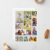 Creëer Uw eigen 12 fotocollage Notitiekaartje (Voorkant / Achterkant in situ)