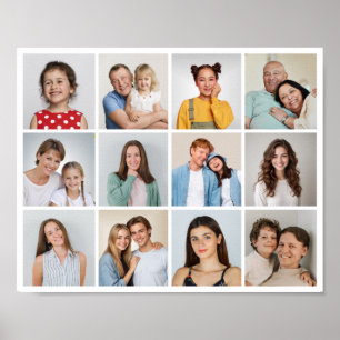 Creëer Uw eigen 12 fotocollage Poster