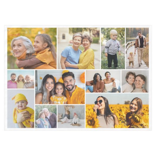 Creëer Uw eigen 12 fotocollage Tafelkleed (Voorkant (Horizontaal))
