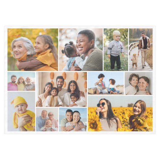 Creëer Uw eigen 12 fotocollage Tafelkleed (Voorkant (Horizontaal))