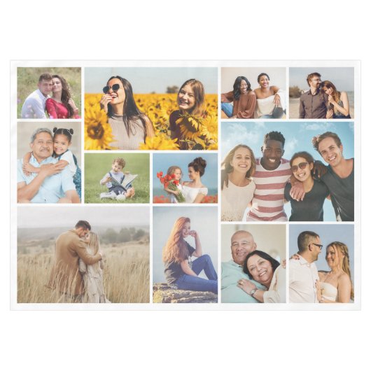 Creëer Uw eigen 12 fotocollage Tafelkleed (Voorkant (Horizontaal))