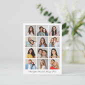 Creëer Uw eigen 12-fotocollage voegt uw groet toe Briefkaart (Staand voorkant)