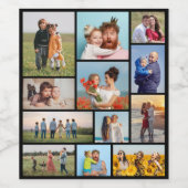 Creëer Uw eigen 12 fotocollage Wijn Etiket (Enkel label)