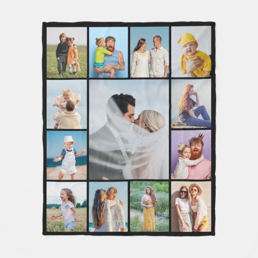 Creëer Uw eigen 13 fotocollage Fleece Deken (Voorkant)